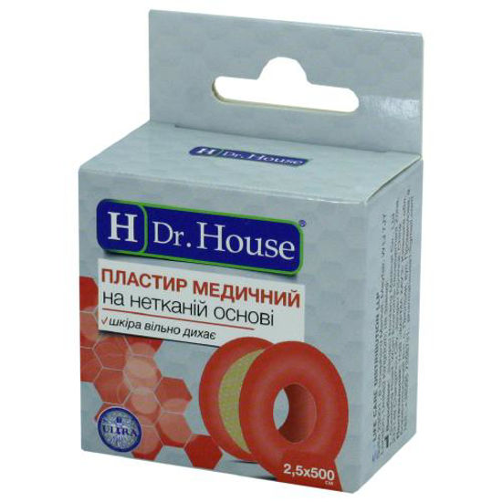 Пластир медичний H Dr. House 2.5 см х 500 см на нетканій основі